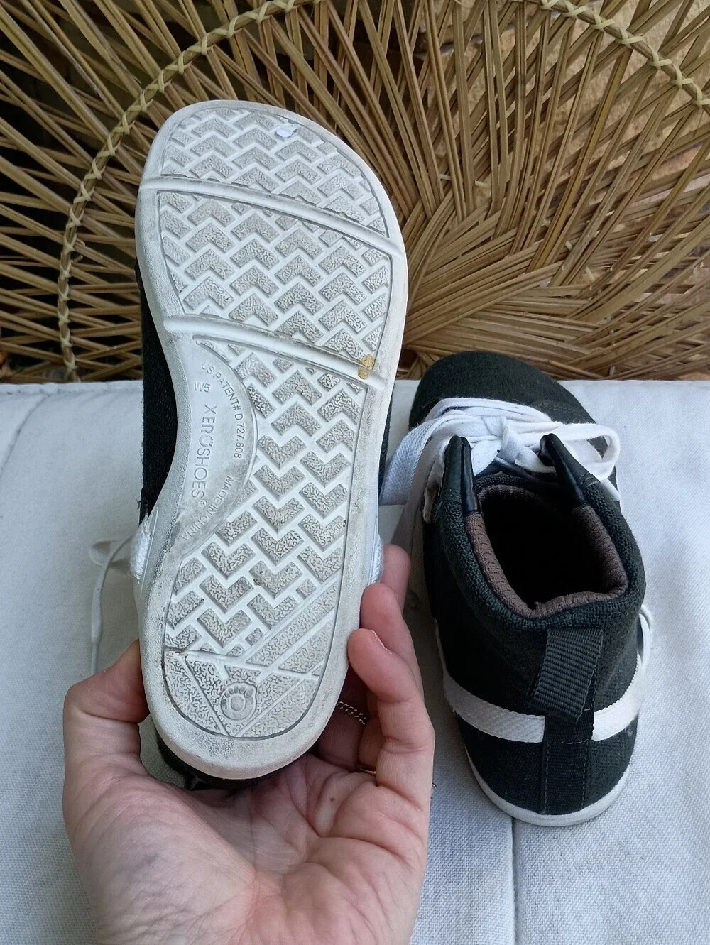 Xero Shoes NordstromCasual High-Top Canvas Sneakers in Black with White Laces_5W